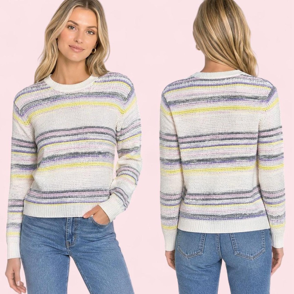 Cotton by Autumn Cashmere Striped Knit Sweater Women's M